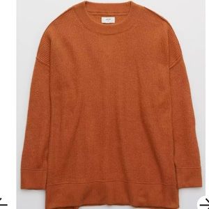 Aerie CozyUp Ribbed Sweater size Medium color was listed as Hazel on the site